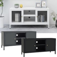 TV Schrank Lowboard Fernsehtisch Unterschrank Stahl Glas Fernsehschrank 3 Farben