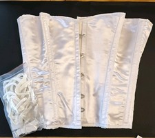 Elegante weiße Satin-Corsage | Neu & ungetragen | Hochzeit Party Burlesque