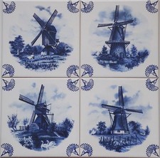 Fliesen Delfter Art, 4er Set