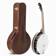 Banjo with Brown Case, 4 String 17 Fret Tenor, Koda FBJ2417