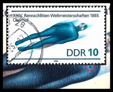 Rennrodel-Weltmeistersch Oberhof 1985  Schrageplattf MNR 2923F40 gest (2923F40)