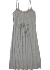 Spaghetti Nachthemd mit Spitze Gr. 36/38 Grau Damen Nacht-Wäsche Nacht-Hemd Neu*