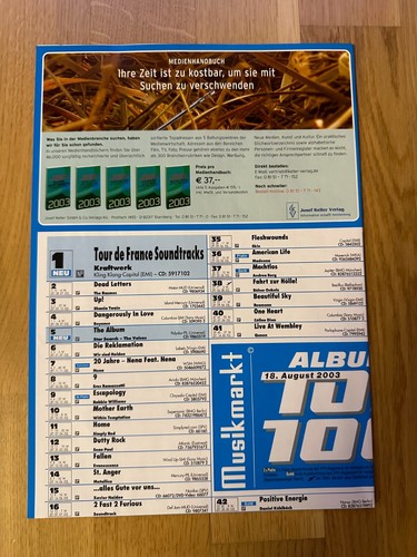 Chart poster 2003 top 100 - chart, poster~18.8.2003~top