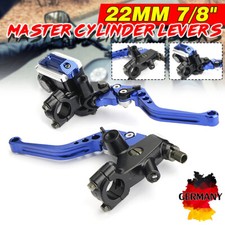 7/8" 22mm Motorrad Lenker Bremszylinder Universal Bremshebel Kupplungshebel Blau