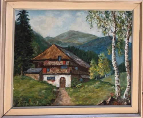 ölgemälde altes bauernhaus - Ölgemälde,