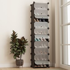 Schuhregal schmal Schuhschrank 10 Fächern Kunststoff Schuhablage Schuhständer