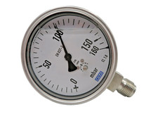 WIKA NMF Manometer Glycerinmanometer flüssigkeitsgefüllt senkrecht 160mbar