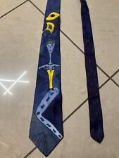 Davilions  Krawatte  bunt gebatikt Motiv, blau