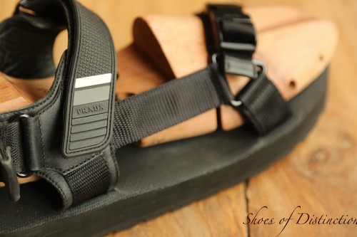 Prada schwarz gummi - schwarz, canvas