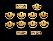 MÖBELBESCHLÄGE   *   10  Teile   *  Messing  /  Bronze  *  für Kommode *  Tür
