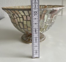 Mosaikschale mit Fuß, 11cm hoch und 19cm Durchmesser, für Vitrinen oder Deko