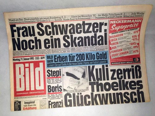 Bildzeitung vom 1993 - bildzeitung,