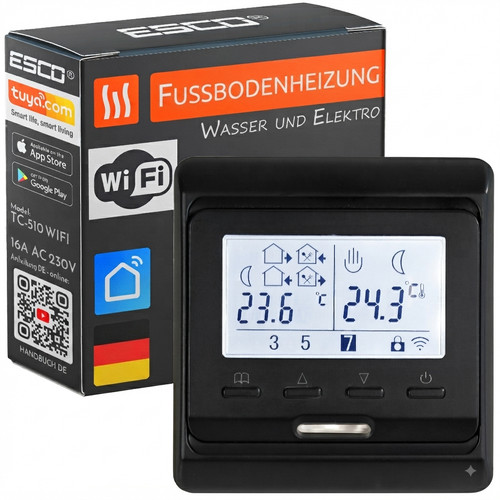 Wifi thermostat schwarz - wifi,
