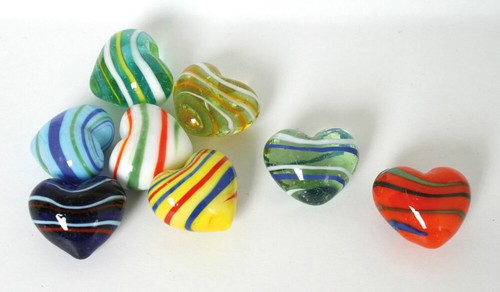 Glas herzen streifen stück - streifen, 8