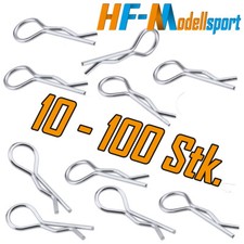 10-100 RC Karosserieklammer Klammer Splint 1:8- 1:14 Chrom Edelstahl gekröpft 