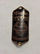 altes Steuerkopfschild Miele-Werke  A.-G. Gütersloh retro 50er Oldtimerfahrrad