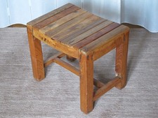 Badezimmer-Hocker Duschhocker Bad-Hocker Holz/Eiche, Sitzfläche gebogen, Vintage