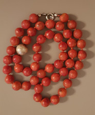 Rote Schaumkoralle Kette, Silber 925  Karabinerverschluss