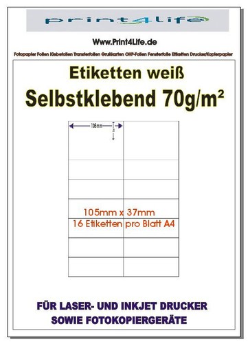 Etiketten 105x37mm weiß