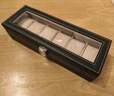 Uhrenbox für 6 Armbanduhren Aufbewahrung Uhr Leder Schatulle