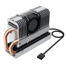 M.2 SSD Kühler Heatpipe Kühlkörper mit PWM Lüfter für M.2 SSD 2280, GRAUGEAR