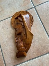 Wandbild aus Holz -   betende Maria - Betende Madonna aus Holz