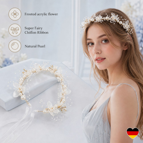 Perlen blumenkrone haarreif - perlen,