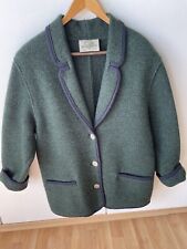 SIGI SCHEIBER, klassische Damen-Trachtenjacke, dunkelgrün, Reine Schurwolle, 