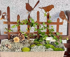 2 x Rostiger Deko Gartenzaun