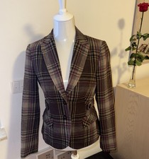 Comma Jacke Blazer Gr. 36, braun, kariert , gefüttert 