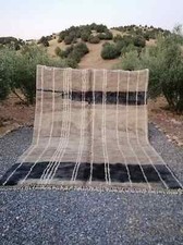 Marokkanischer Teppich Taupe und Schwarz, Beni Teppich, Handgeknüpfter Teppic...