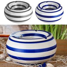 XXL Sturm Aschenbecher Keramik großer Windaschenbecher Big Ø23cm grau blau/weiß