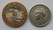 2 X Monaco,20 Francs 1997,100 Francs 1956,gebraucht, Vzgl,