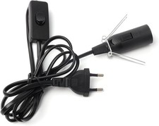 Lampenfassung mit 1,8M Kabel Stecke ＆ Schalter für E14 Salzlampe weiß Schwarz