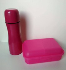 Thermosflasche Isolierkanne und Lunchbox mit Trennwand pink