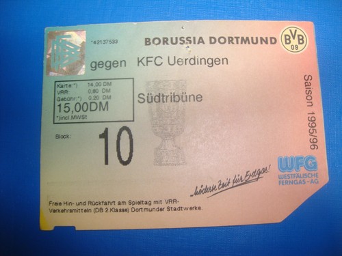 Ticket bvb dortmund - 95/96,