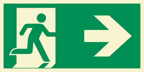 Rettungsweg rechts notausgang - rettungsweg,
