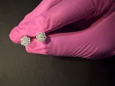 Moissanite Studs Iced Cluster