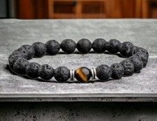 Perlen Armband aus Lavastein