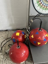 3X 70er Kugel Metall  Staff Hängelampe Vintage Pendelleuchte Pop Art Panton Ära