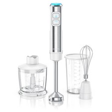 Arendo Edelstahl Stabmixer 1200 Watt vierflügeliges Messer Handmixer DC Motor