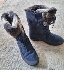 Damen Winter Stiefel Schneeboots Sympatex 39/40 mit Schnürung Fellbesatz
