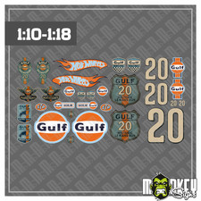 31teiliges RC Crawler Aufkleber Set GULF 1:10-1:18 Sticker passend für Modellbau