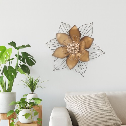 Wanddeko blüte metall - blüte, 3d