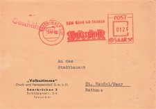 805700) Saarland FST Blg. Volksstimme Saar Saarbrücken 1952