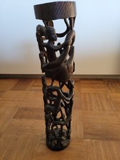 Top 38 cm große Ebenholzfigur,aus Bali,Jagd,Vögel und Schlangen,Südostasien Deko