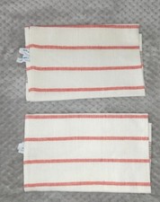 2 schöne Geschirrtücher von VEB Malitex DDR, weiß m farbigen Streifen #Neu#