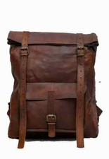 24 Zoll Herren X Large Vintage Echt Echtleder Tasche Rucksack Backpack Dunkel...