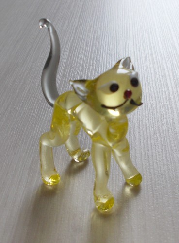 Glasfigur katze neuwertig - glasfigur, katze,
