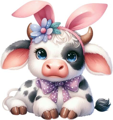 Aquarell ostern baby kuh - aquarell,